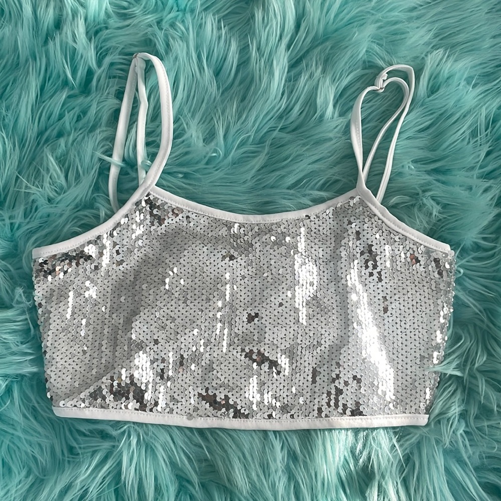 Sequin Cropped Top
